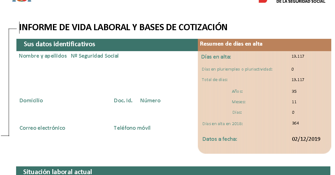 luis de vargas Informe de vida laboral y bases de cotización luis de vargas Informe de vida laboral y bases de cotización