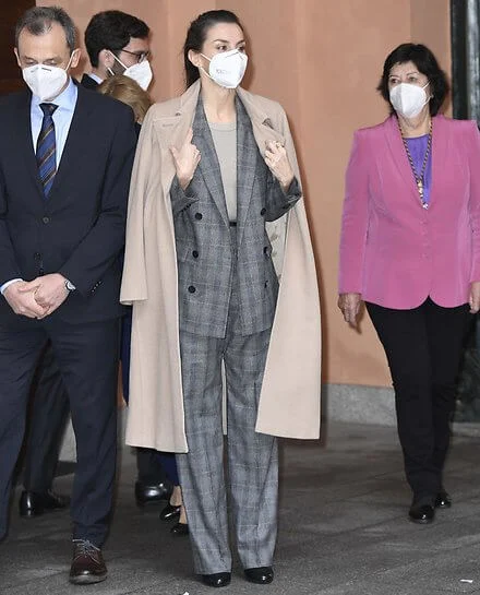 Hugo Boss jalorra glen check double breasted wool Prince of Wales blazer print. Felipe Varela camel cashmere coat