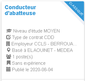 CCLS - BERROUAGHIA EL AOUINET - MEDEA Conducteur d'abatteuse AIN BOUCIF