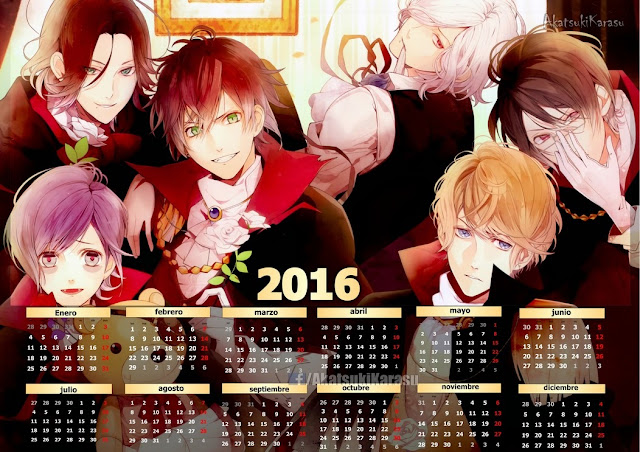Calendario 2016 Diabolik Lovers