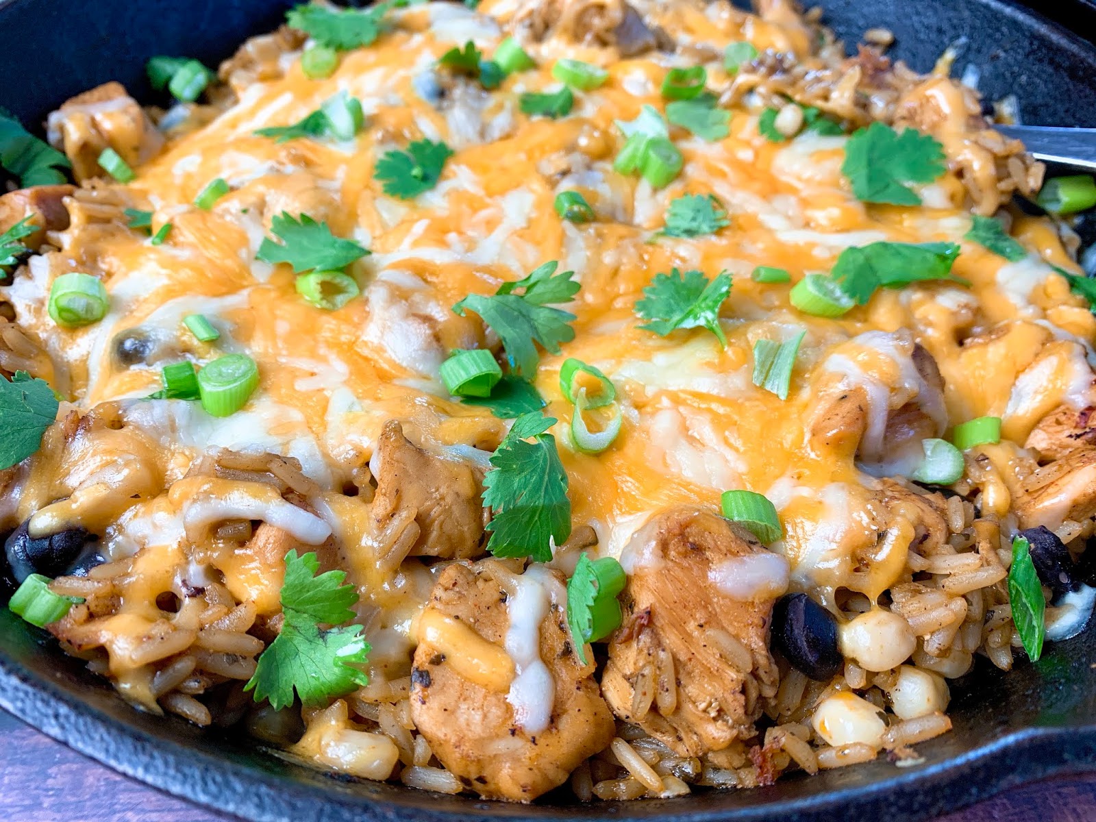 Skillet Chicken and Rice with Black Beans and Corn