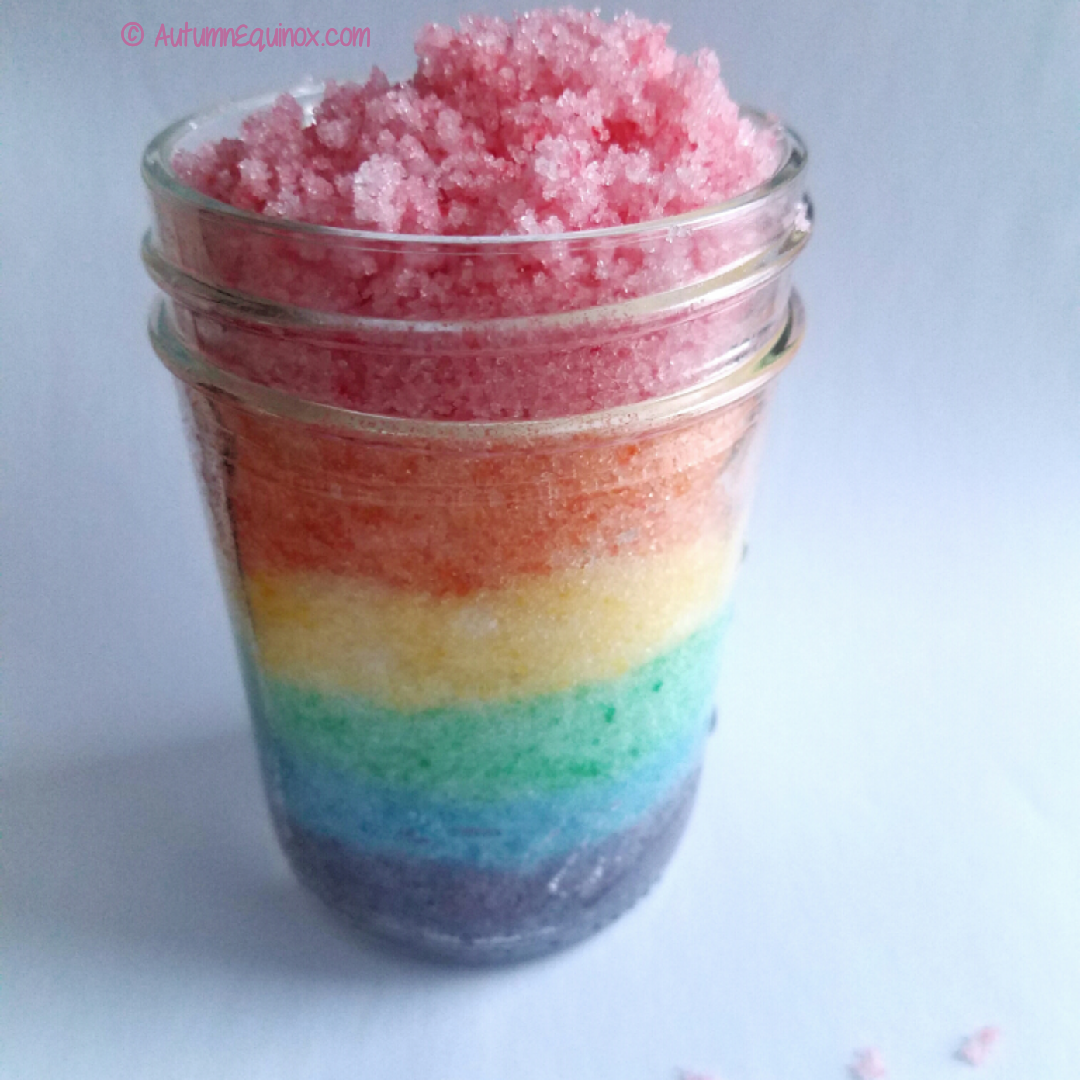 Autumn Equinox Rainbow Sugar Scrub Recipe