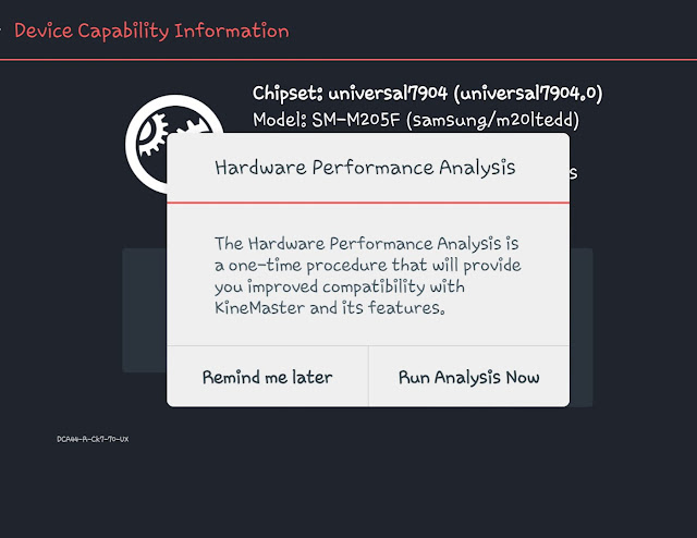 Run Device Compatibility Analysis in Kinemaster