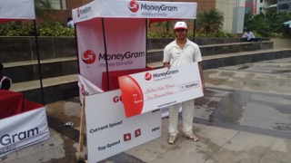 Srikanth bowled the fastest ball, 68 mph at the ‘MoneyGram Golden Arm Bowling Challenge’ held at the Forum Sujana Mall in Hyderabad. He was rewarded with Rs 10,000 cash prize. Srikanth bowled the fastest ball, 68 mph at the ‘MoneyGram Golden Arm Bowling Challenge’ held at the Forum Sujana Mall in Hyderabad. He was rewarded with Rs 10,000 cash prize.