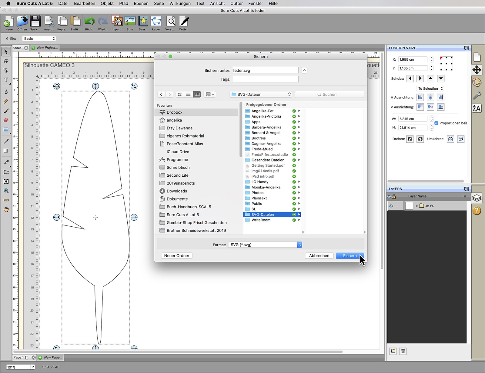 PapierSchereStoff Der Cricut Maker und extern erstellte Dateien