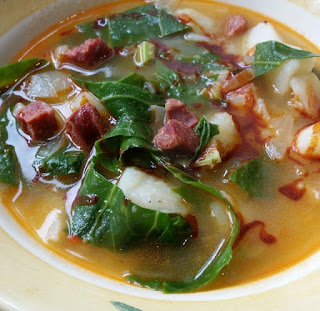 Chorizo, potato and cabbage soup