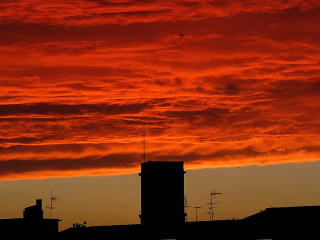 Fire-in-the-sky sunset over Livorno