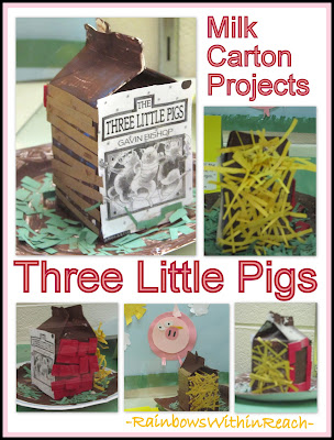photo of: Three Little Pigs: Nursery Rhymes Milk Carton Project 