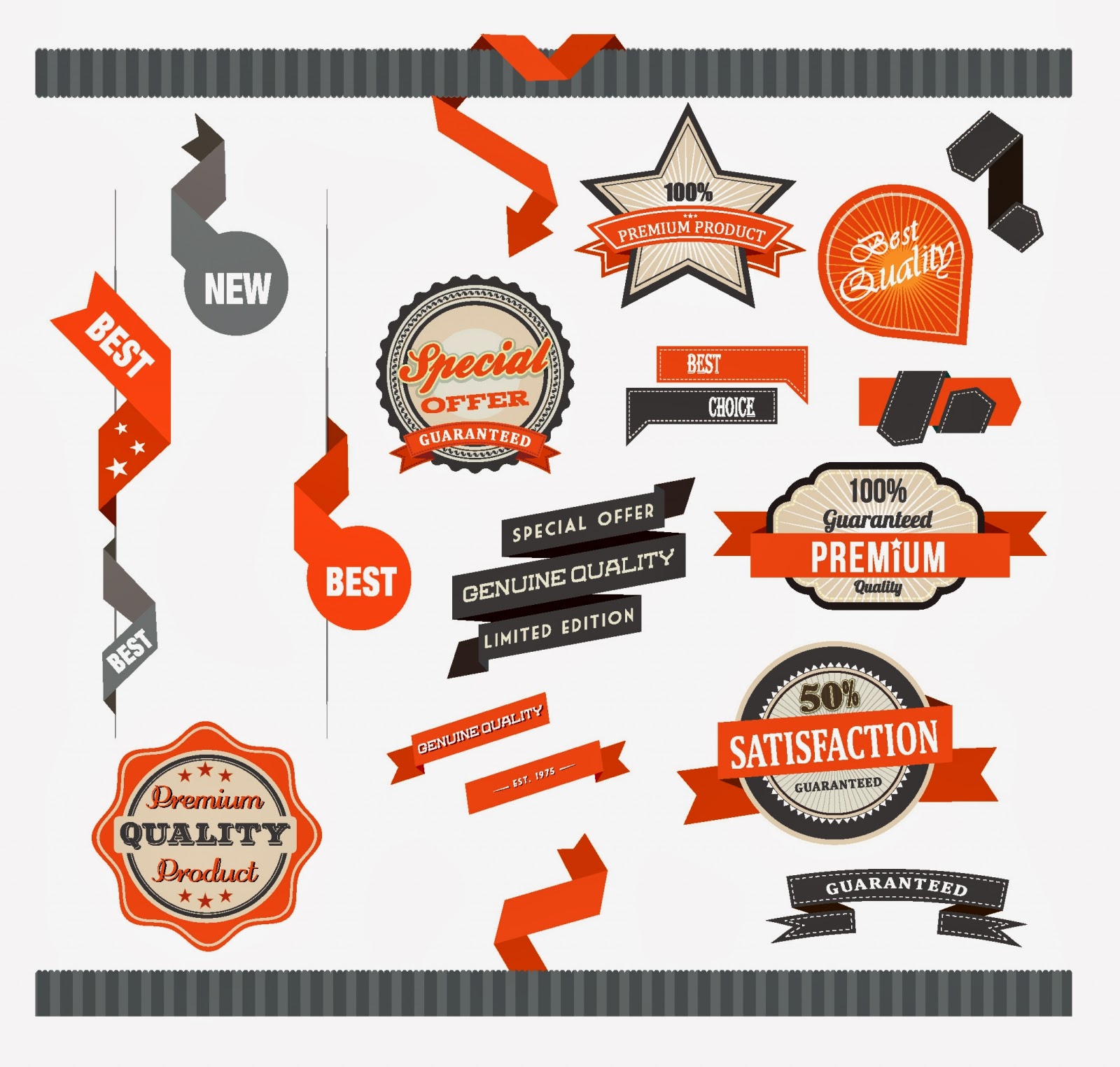 Ribbon Set CDR File | Corel Draw Files