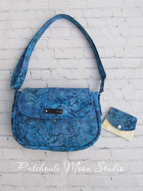 Patchouli Moon Studio~ Enlarged Mini Hipster Bag in Blue Batik