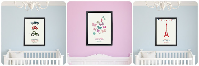 Vertbaudet Personalised Posters for a baby nursery