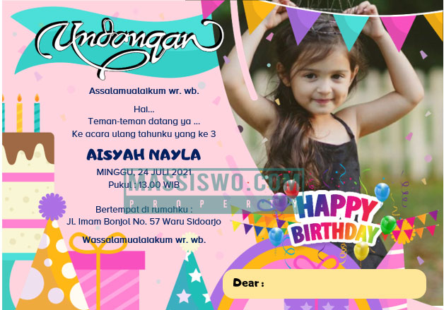 65+ Contoh Undangan Ulang Tahun Anak Gratis Yang Bisa Di