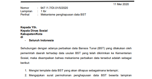 Mekanisme Penghapusan Data Bst Bansos Tunai Antapedia Com