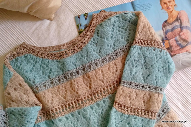 ażurowy sweter na drutach z Brushed Alpaca Silk i Lace