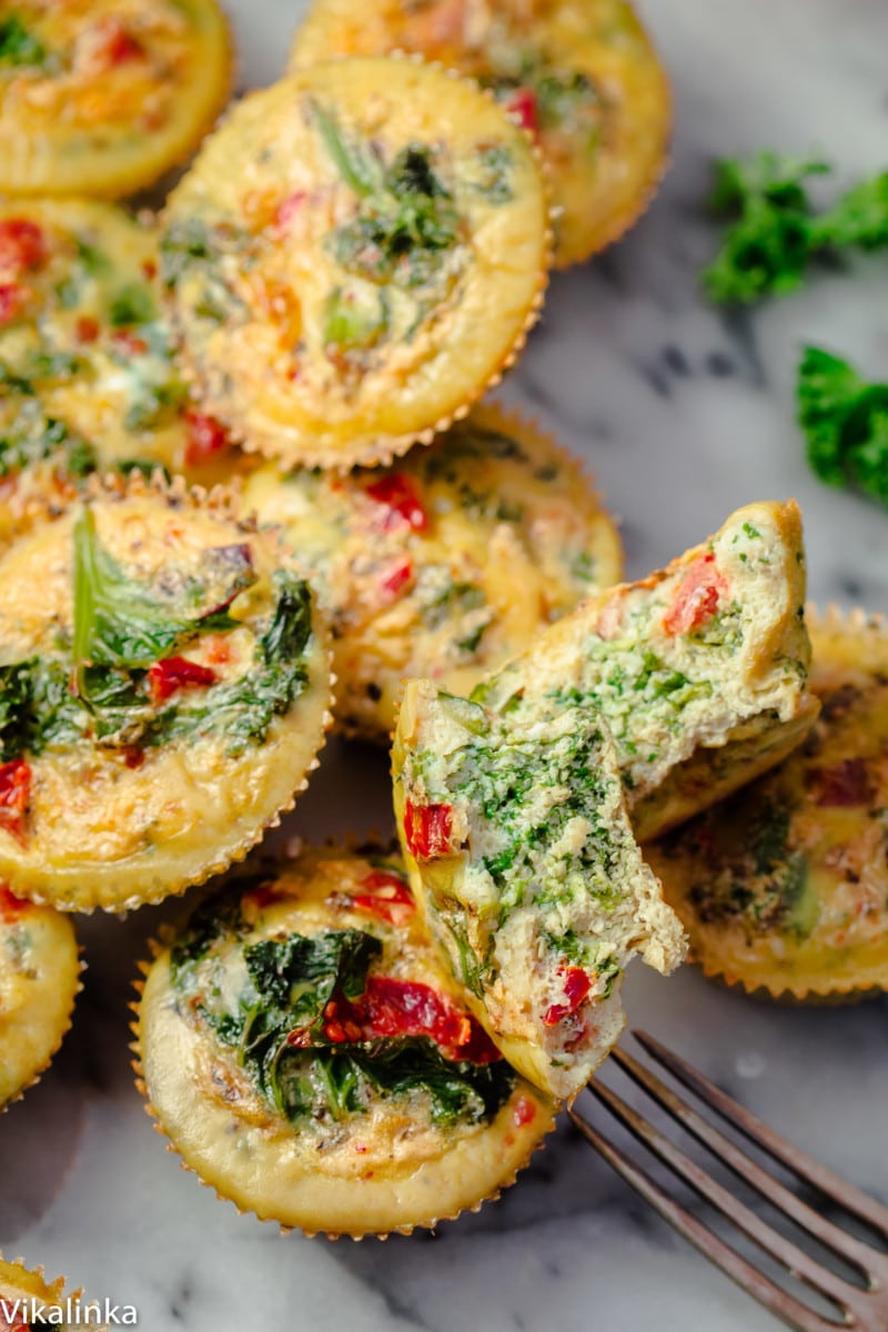 These healthy mini frittatas are just the thing for busy mornings because you can make them ahead!