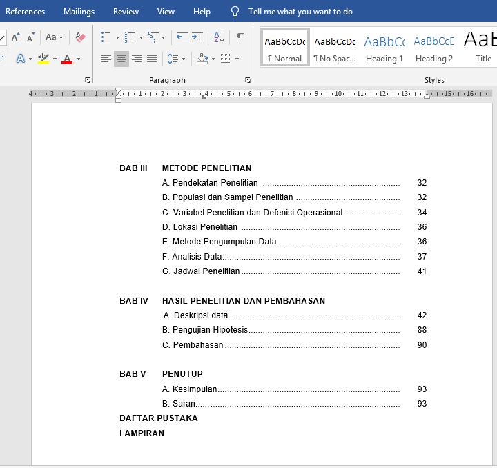 Cara Membuat Daftar Isi Untuk Skripsi Otomatis di Ms Word - Mediasiana