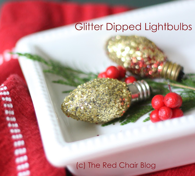 Glitter dipped light bulbs repurpose upcycle reuse craft