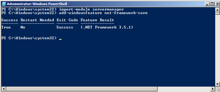 Mile High DBA: Install .NET Framework 3.5.1 using Powershell