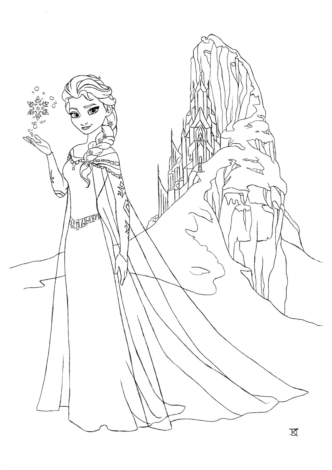 Carefree Coloring Frozen Queen Elsa coloring page