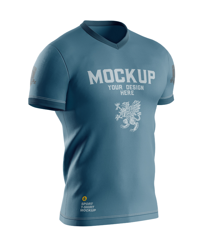 Elements Mens Sports T Shirt Front View Mockup Free PSD