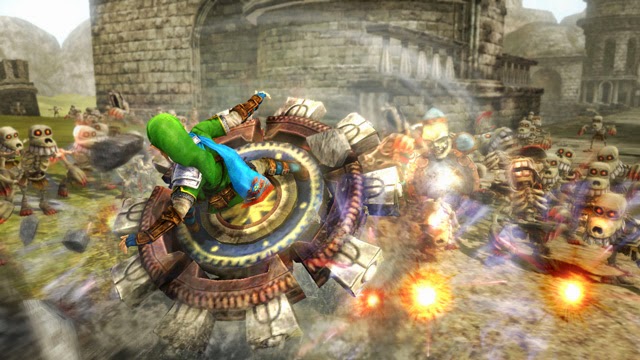 Nintendo Hyrule Warriors Link wielding Spinner Weapon