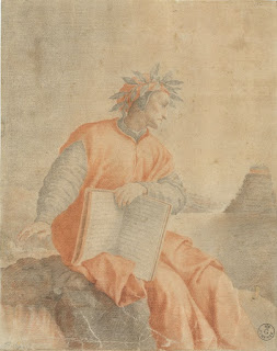 Anonimo, «Il ritratto di Dante» (copia da Federico Zuccari)., 1737-1753. Firenze, Uffizi. Opera visibile nella mostra virtuale «Dante istoriato - A riveder le stelle»