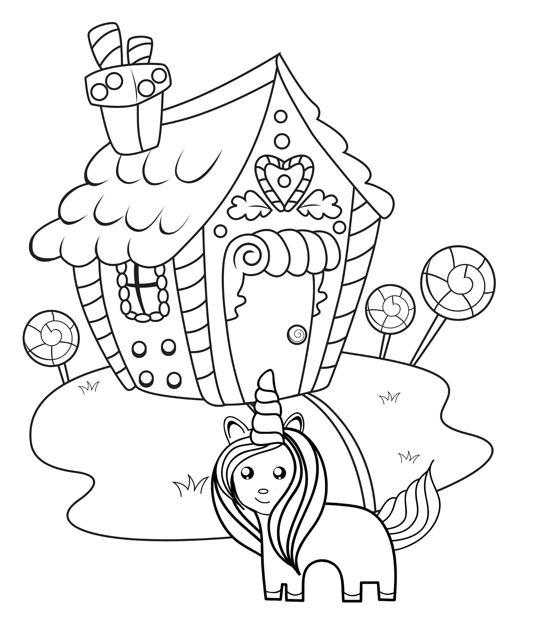 Coloring pages of unicorns