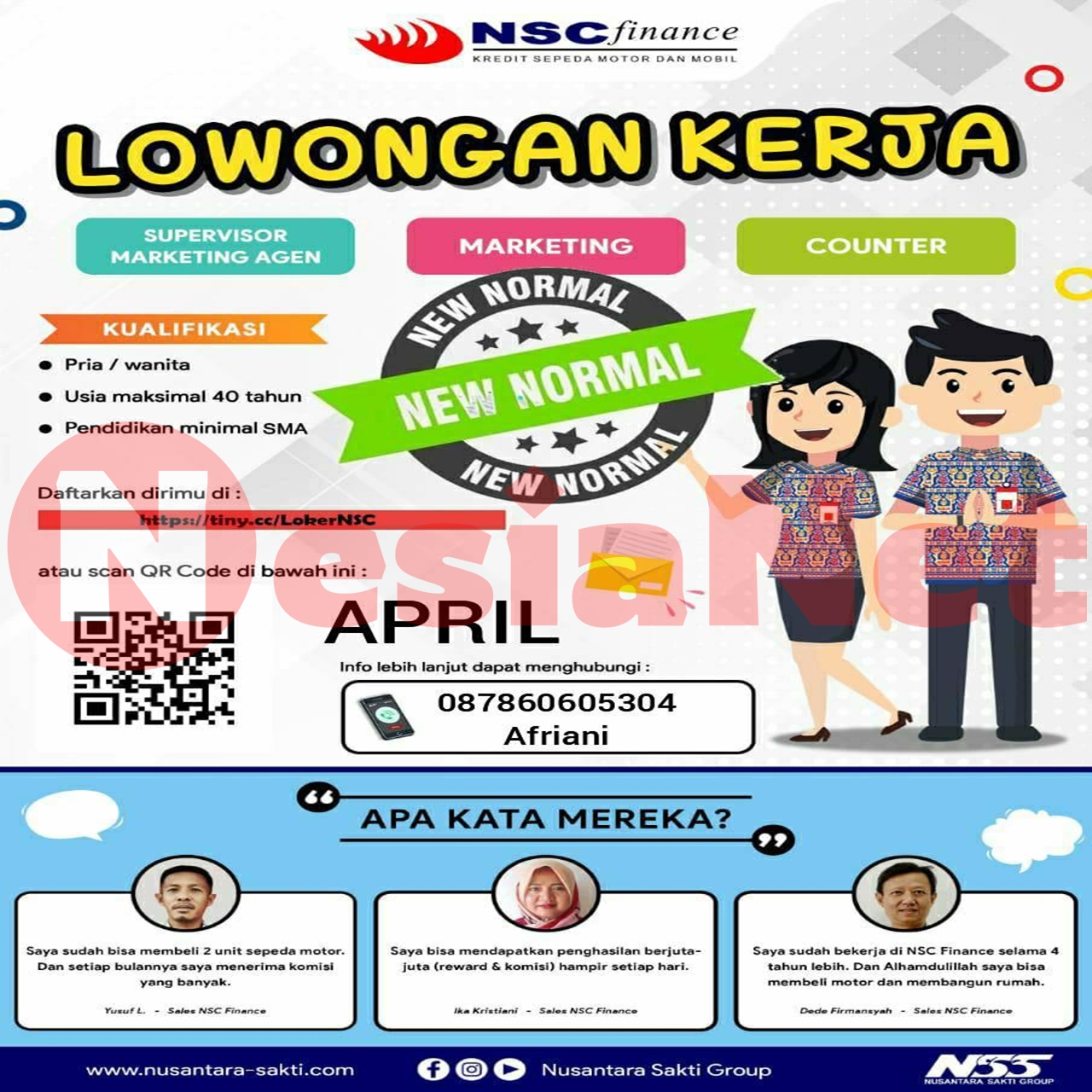 Lowongan Kerja Nsc Finance Ampenan Mataram Lombok Ntb Nesianet