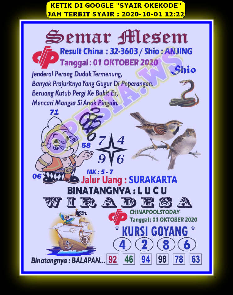 1 New Message Kode Syair Singapore 1 Oktober 2020 Forum Syair Togel Hongkong Singapura Sydney