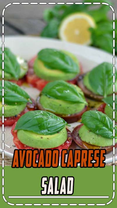 Avocado Caprese salad is paleo take on a Caprese salad with heirloom tomatoes and fresh basil. This salad is paleo, keto, Whole30, vegan, dairy-free, and gluten-free. #cookeatpaleo #veganrecipes #lowcarb #avocado