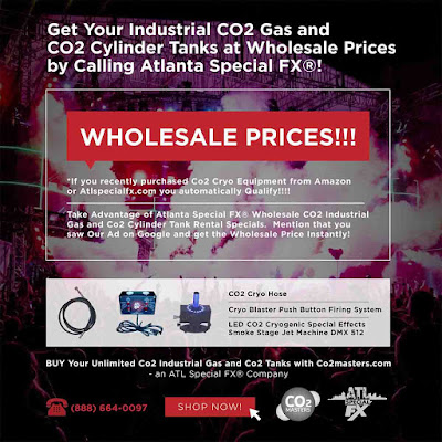 www.atlspecialfx.com  ATL Special FX® Can supply unlimited amounts of CO2 Industrial Gas anywhere in the USA and Co2 Tanks