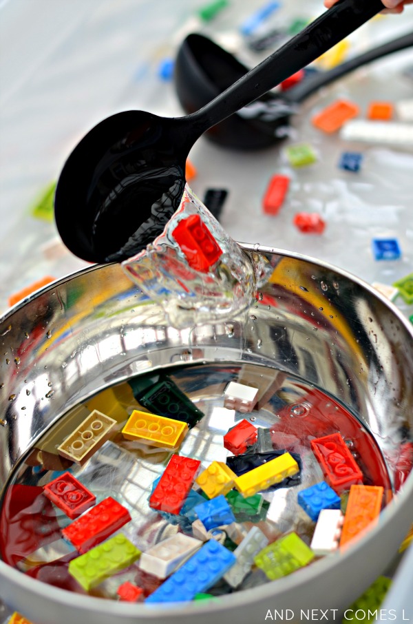 LEGO Sensory Bin with Water And Next Comes L Hyperlexia Resources