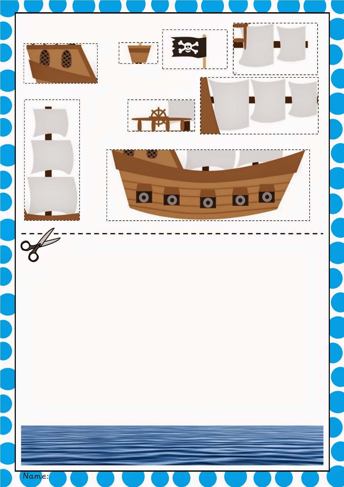 Cut Out Pirate Ship Template Printable