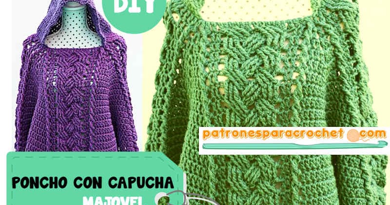 Poncho con capucha crochet Tutorial en español 😍