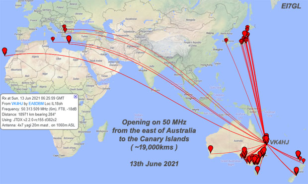 EI7GL....A diary of amateur radio activity: 18,970km Opening on 50 MHz  between the Canary Islands and the east of Australia - 13th June 2021