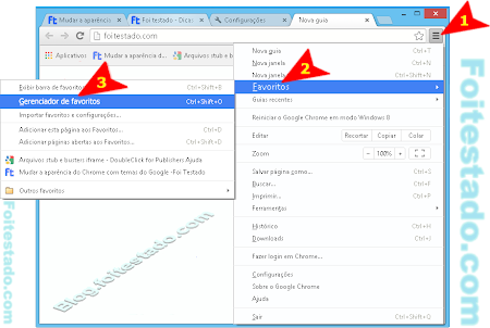 gerenciando meus favoritos no google chrome no windows 8.1