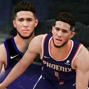 Devin Booker Cyberface with and without Mask by Awei
