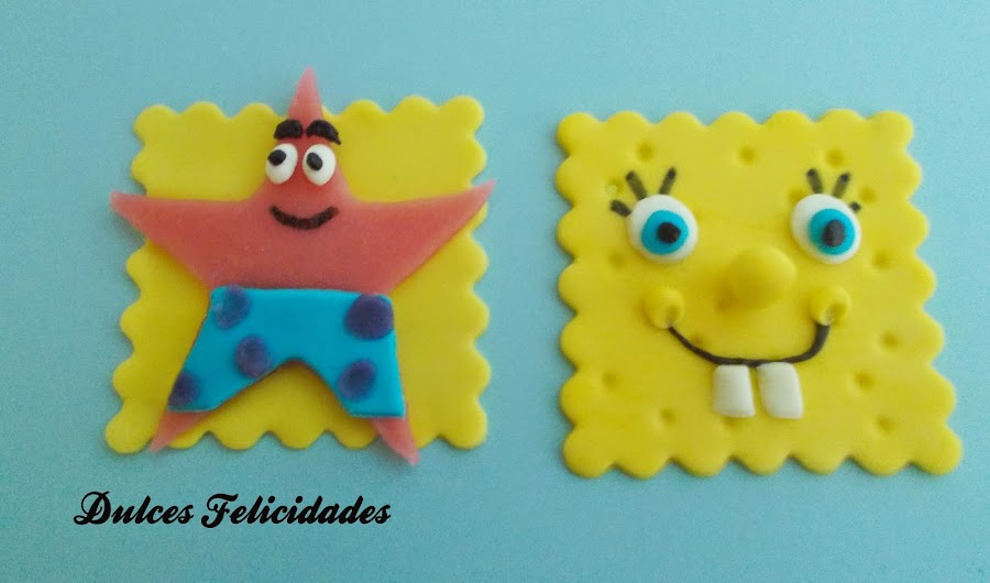 Galletas Patricio y Bob Esponja Fondant