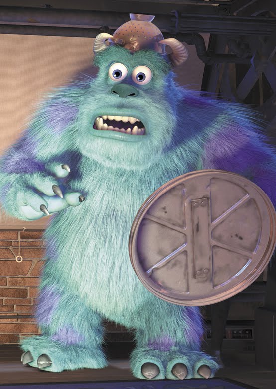 Monsters Inc Sulley scared