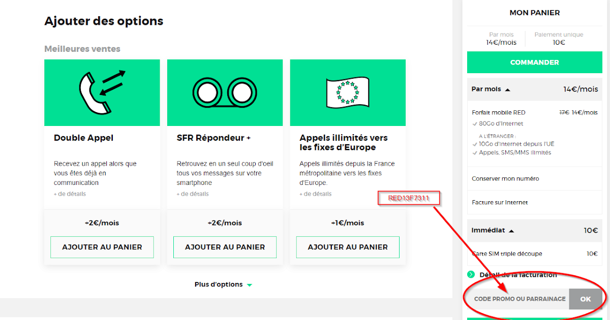 Eco Parrainage RED BY SFR Forfait mobile et Box