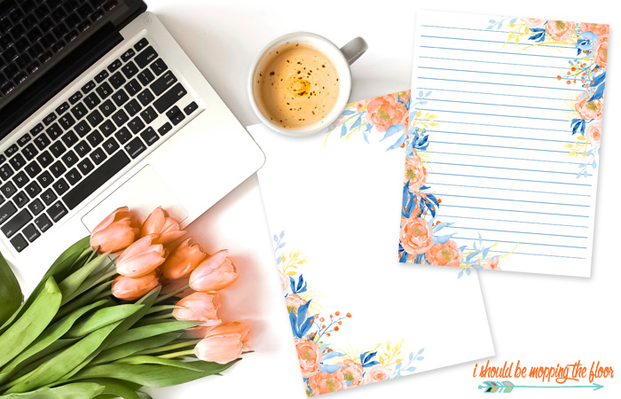 Printable Floral Stationery