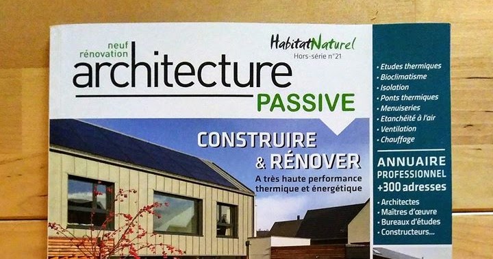 Maison naturelle dans le magazine Architecture Passive