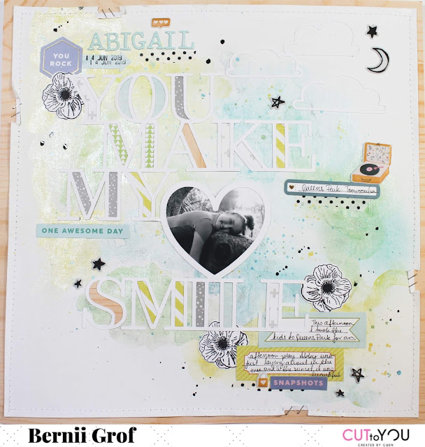 "You make my heart happy" layout by Bernii Grof for CUT to YOU design team .