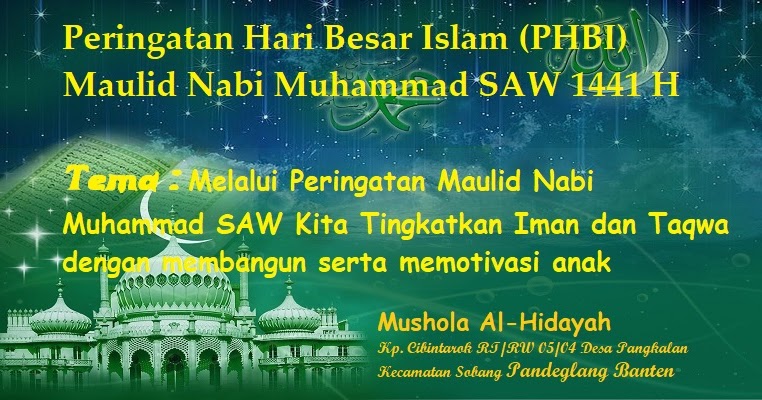 Contoh Proposal Maulid Nabi Muhammad SAW 2019 M / 1441 H Contoh Proposal Maulid Nabi Muhammad SAW 2019 M / 1441 H