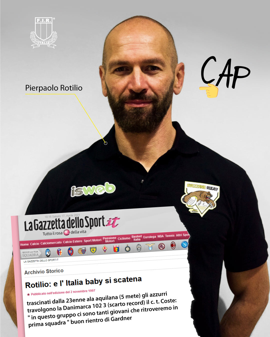 R U G B Y T O T A L E & SOCIALE RUGBY AVEZZANO La FIR riconosce