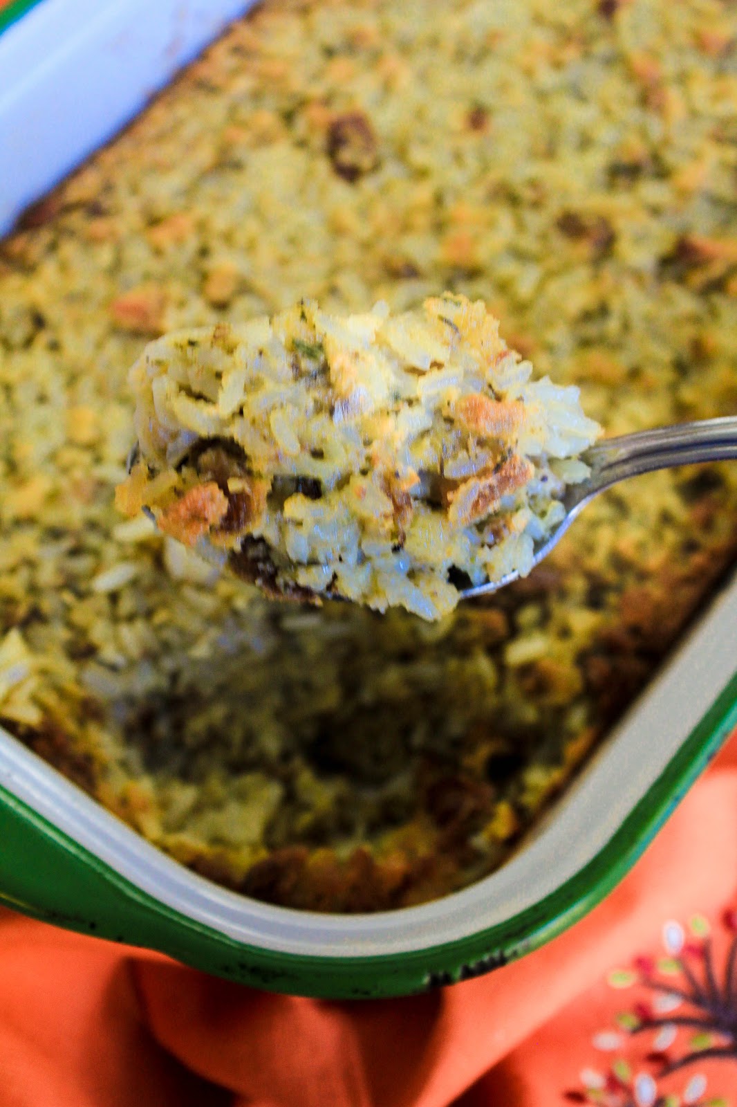 Sage Pork Tips and Rice Dressing