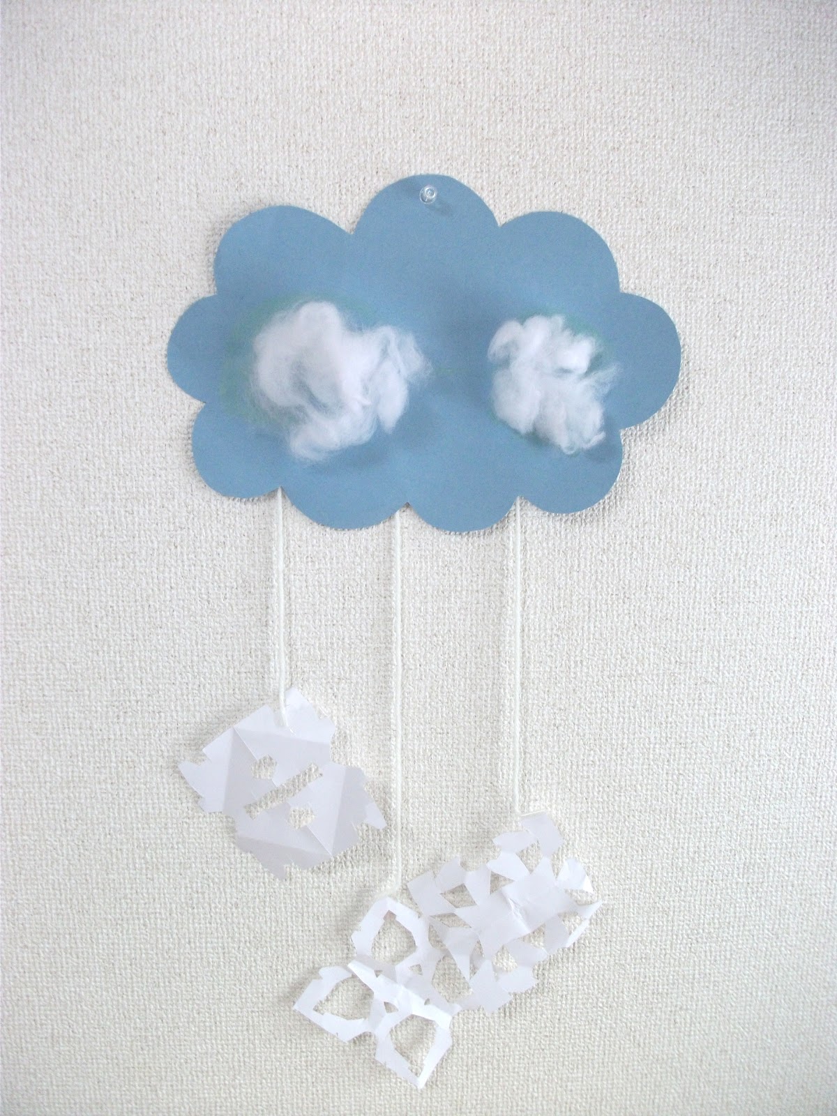 Preschool Crafts For Kids Winter Snow Cloud Mobile Craft