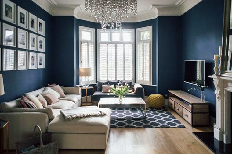 Decorate Living Room With Gray And Blue