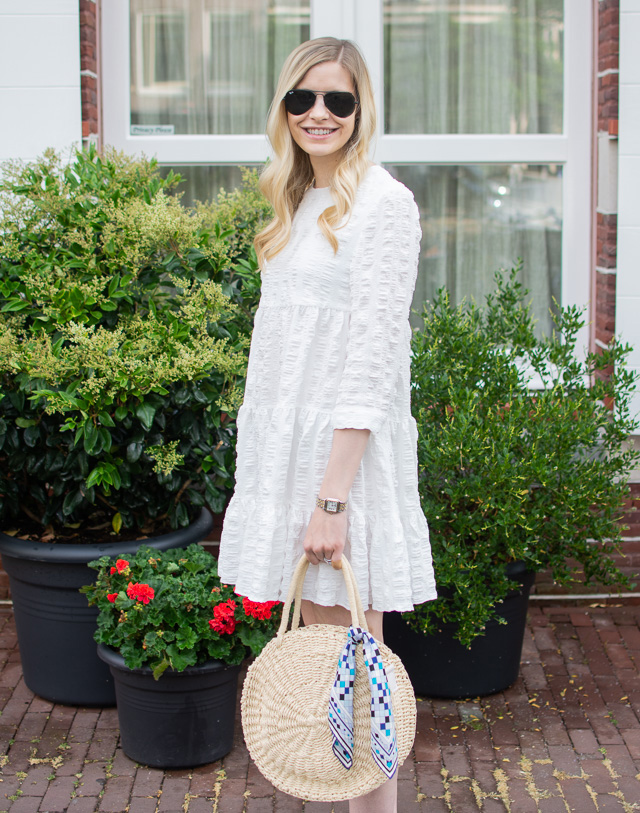 Textured White Dress Eat Play Dress