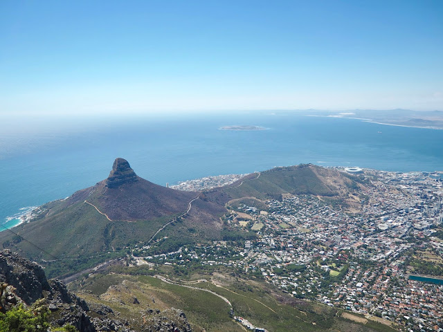 View of Lion's Head from Table Mountain, Cape Town, South Africa